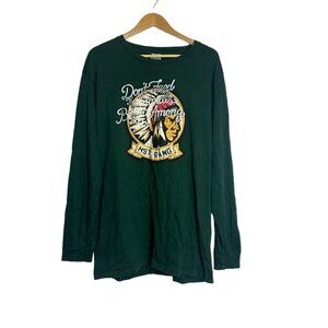 Hustlegang Of America Chief Long Sleeve Men's Shirt Green - Size Large